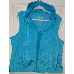 GH Bass Explorer Full Zip Windbreaker Rain Vest‎ Hooded Jacket Sz XXL Aqua NWOT